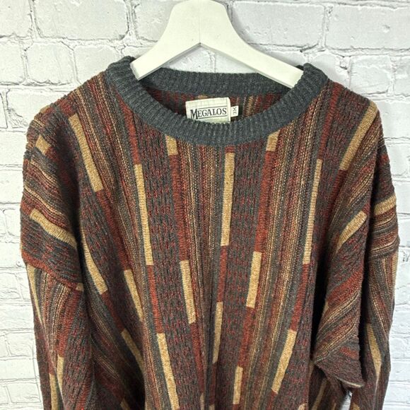 Vintage Megalos Coogi Style Knit Sweater Size 3X - Picture 2 of 7